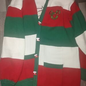 Disney Parks Festive Striped Cardigan with Embroidered Detail